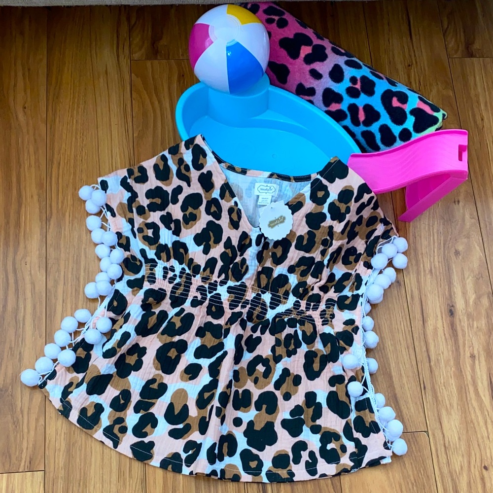 Mud Pie Toddler Girl's Leopard Cover-Up in Size 2T-3T
